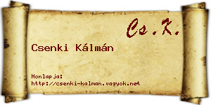 Csenki Kálmán névjegykártya