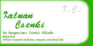 kalman csenki business card